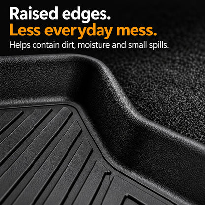 3D Custom-Fit Car Floor Mats with Raised Edges & Boot Tray